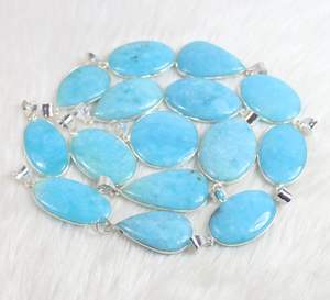 Colgante de hemimorfita azul de alta calidad, venta al por mayor, colgante Chapado en plata, colección de colgantes, joyería de plata, collar con abalorio - Product Image 3