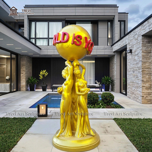 Décoration de cour de maison pleine grandeur le <span class=keywords><strong>monde</strong></span> est à vous Statue Sculpture - Product Image 4