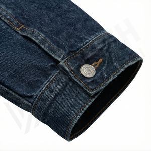 Chaqueta Vaquera de Mezclilla Transpirable de Manga Larga para Mujer, Hecha a Medida, con Forro de Algodón, Estilo Informal, Teñida Lisa, de Alta Calidad - Product Image 6