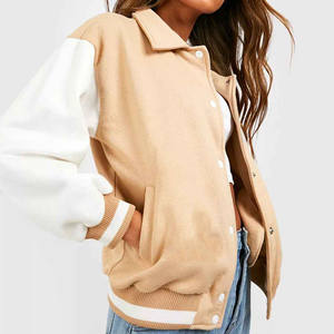 Dernières vestes universitaires pour femmes en laine et cuir avec logo personnalisé, broderie, lettres universitaires, vestes universitaires 2024 - Product Image 2