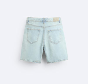 กางเกงยีนส์ขาสั้นสำหรับผู้ชายกางเกงขาสั้นผ้ายีนส์วินเทจปักลายสตรีทแวร์กางเกงยีนส์ซักกรดออกแบบได้ตามต้องการฤดูร้อน - Product Image 2