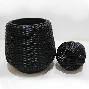 Artex Dong Thap Factory Juego de macetas tejidas negras Cesta moderna decorativa hecha a mano para exhibición de plantas de interior y exterior - Product Image 3