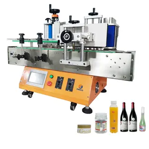 FK606 Factory Make Small Semi Automatic Desktop Round Jar Wine Beer Whisky Glass Bottle Sticker Labeling Machines With Printer