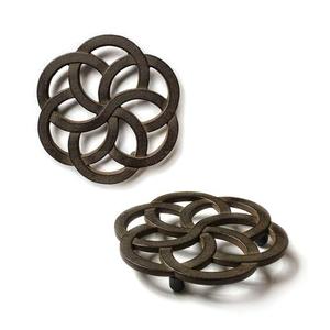 <b>Cast</b> <b>Iron</b> Round <b>Trivet</b> with Vintage Pattern - Product Image 5