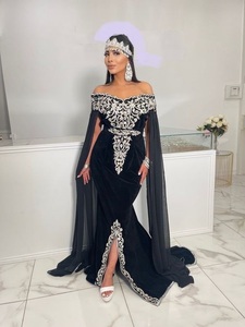 HERMOSO Y ELEGANTE BORDADO ZARI EN VESTIDO CAFTAN CON BORDADO CON CUENTAS DE CRISTAL, PIEDRA, TRABAJO DE DABKA @ 2023 - Product Image 2