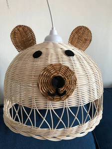 High Quality Bear Rattan Pendant <b>Light</b> Handwoven Ceiling Lamp Shade Cover for Kids Room <b>Nursery</b> Decor for Bedroom Use Vietnam - Product Image 2