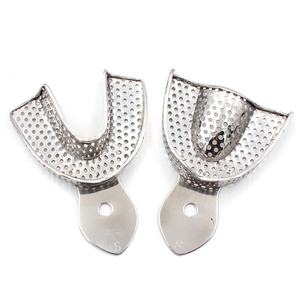 Bandeja de impresión Dental superior inferior Manual sin imán 304 Acero inoxidable autoclavable herramienta de dentista soporte de dientes para dentadura CE - Product Image 2