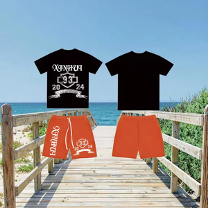 Factory Customize DTG Printing Logo <b>Mens</b> <b>Summer</b> Two Piece Shorts Sets Acid Wash Shorts T <b>Shirt</b> and Shorts <b>Men</b> Set - Product Image 6