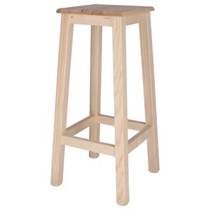 WELL HOME Sgabello da Bar Alto Quadrato in Legno con Finitura Verniciata 32x32x70 cm - Product Image 4