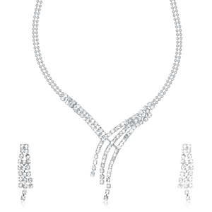 Collar Eugenia de Aleación de Zinc Blanco con Baño de Rodio 1102412, Conjuntos de Joyería Fina y Elegante - Product Image 1