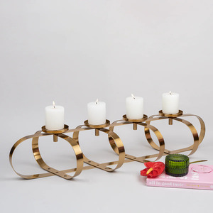 Nueva llegada Tea Light Holder Metal Decoración navideña para fiestas-Soporte de vela de hierro con caja de embalaje - Product Image 1