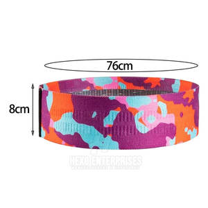 Bandas de botín de Yoga de Color sólido impresas personalizadas más vendidas bandas de resistencia de tela elástica para ejercicio - Product Image 2