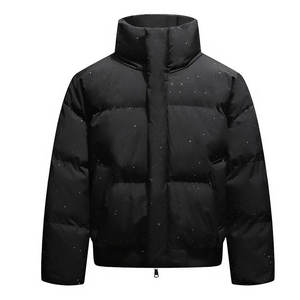 Veste matelassée coupe-vent en gros, personnalisée, légère, matelassée, ample, à capuche, pour homme et femme - Product Image 4