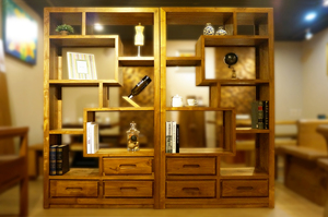 Vitrina moderna europea para gimnasio en casa, resistente, rústica, teca, madera desgastada, almacenamiento de raspado para sala de estar derecha e izquierda - Product Image 2