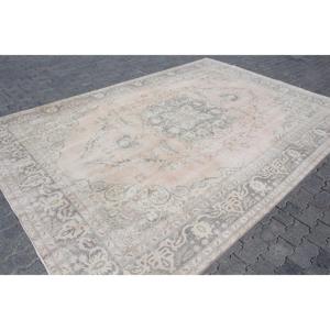 พรมตุรกี ขนาด 8.4x11.7 ฟุต พรมวินเทจ พรมขนสัตว์ขอบสีเทา - Product Image 3