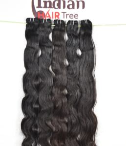 Extensions de cheveux humains vierges 100% noires de couleur Temple, fabriquées par des fabricants de cheveux Remy, mèches ondulées indiennes non traitées bon marché, donneur unique - Product Image 2