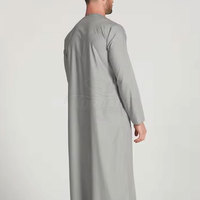Thobe musulman pour homme de haute qualité, au design optimal, modeste, grande taille, en coton respirant, longueur au sol, manches longues, avec logo personnalisé, pour la prière