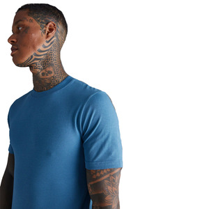 Best Selling Men Stretchable Heather Sky <b>Blue</b> Colour Blank Gym Wear Muscle Fit T Shirt With O Neck For Sale - Product Image 5