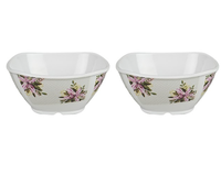 Ensemble de service en mélamine de qualité supérieure à triple revêtement, 9 pièces, anti-taches, résistant aux bris, assiettes de service, bols à légumes et cuillères à thé