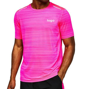 T-shirt blanc hommes T-shirt plus récent à la mode en gros bande réfléchissante Fitness hauts Logo personnalisé hommes portent des t-shirts de gymnastique athlétique - Product Image 1