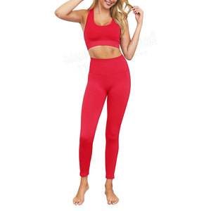 Conjunto de Yoga Casual de Dos Piezas para Mujer, Diseño Personalizado, Transpirable, de Secado Rápido, Color Sólido, 100% Algodón, Varios Colores - Product Image 5
