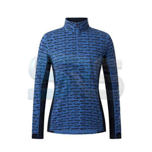 Nuevo diseño de camisa de entrenamiento de manga larga de capa base Ecuestre para mujer, ropa de montar con media cremallera, fábrica de Jodhpur & Breeches - Product Image 1