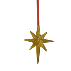 Décorations de Noël modernes en métal, design étoile, aluminium doré, décoration murale suspendue - Product Image 2