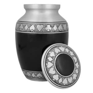 Suit of Cards Black Medium Urn New Design Metal <b>Keepsake</b> Urns male female large <b>ashes</b> men adult cremation metal funeral urns - Product Image 5