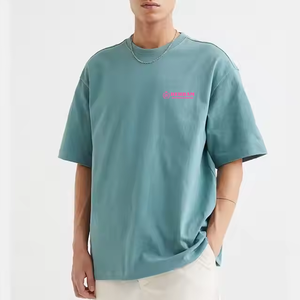 Nouveaux T-shirts pour hommes en polyester/coton, imprimés avec logo personnalisé, écologiques, respirants, coupe ample, taille plus, 210g, 2025 - Product Image 6