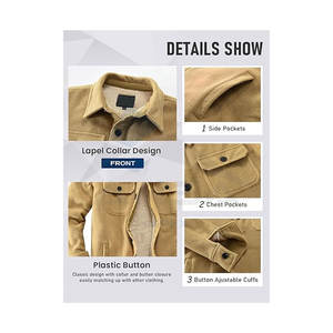 Veste chemise en polaire polaire pour homme, doublée de sherpa, épaisse, boutonnée, veste d'hiver avec plusieurs poches fonctionnelles, douce et isolée - Product Image 5