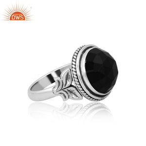 แหวนพลอยโอนิกซ์สีดำธรรมชาติเงินสเตอร์ลิงเครื่องประดับสำหรับผู้หญิงของขวัญสำหรับผู้ผลิตเครื่องประดับชั้นดีจากเธอ - Product Image 3