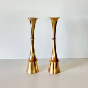 Dalmas diseño escandinavo 2-Vela soporte de latón forma redonda acabado decoración del hogar para Pascua hecho en Suecia - Product Image 2