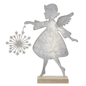 Festive Party Supplies Christmas Gift Decorative Table Fairy Metal Wooden Base Decor Statue - Product Image 6