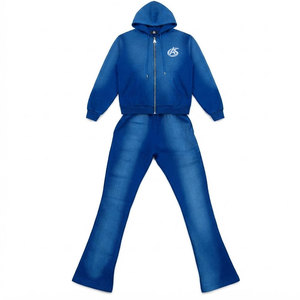 Nouvelle conception de survêtements professionnels pour hommes effet délavé, vente en gros de survêtements effet délavé à bas prix - Product Image 1