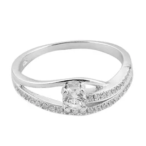 Bague de fiançailles classique en argent 925 avec zircon, taille brillant rond, sertie à griffes, motif floral tendance pour femme, bijoux fins certifiés - Product Image 2