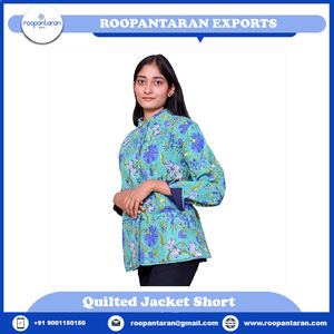 Latest Design <b>Quilted</b> Cotton <b>Jacket</b> Hand Block Printed Padded With Soft Cotton Layer <b>Quilted</b> <b>Jackets</b> for Women for Sale - Product Image 6