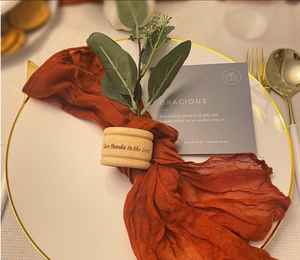 Rond de serviette en bois naturel de style Boho pour événements - Product Image 2