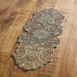 Unique Design Geometric Round Glass Beaded <b>Table</b> <b>Mat</b> Handmade Decorative <b>Place</b> <b>Mat</b> Glass Beaded Charger - Product Image 5