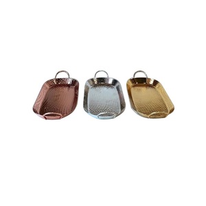 Lot de 3 plateaux de service pour sucreries ou collations de forme personnalisée très vendus Plateau de service en métal massif de style moderne - Product Image 1