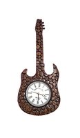 Diskon besar disesuaikan gitar kayu antik jam dinding dioperasikan baterai kuarsa hadiah promosi dari produsen