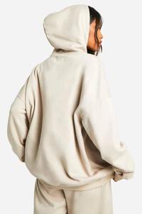 Sudadera Extra Grande de Moda para Mujer, Mezcla de Algodón Suave, Felpa, Logotipo Frontal, Estilo Urbano, Manga Larga, Informal y Cómoda - Product Image 3