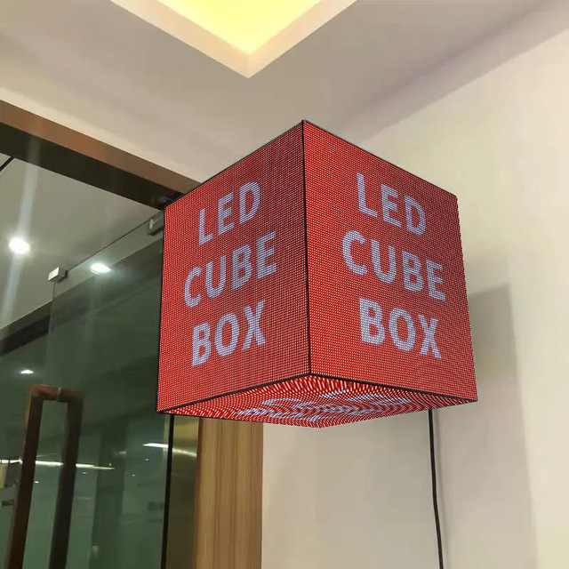 LED Cube Screen APP Control Full Color Outdoor Advertising Cube 3D Effect Door Head Electronic Moving Sign