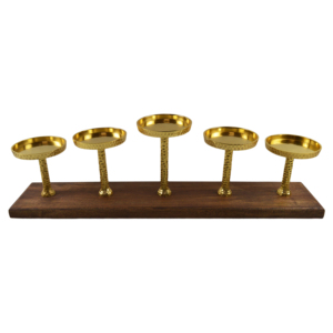 Bougeoir en métal couleur argent avec socle en bois peint nouveau style support pour maison Villa dîner et décors de mariage bougeoir - Product Image 5