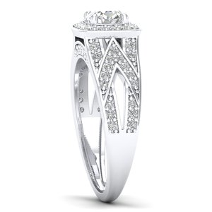 REYES IGI Certified 0,9 Quilates Diamond Compromiso Band Anillos Mujeres 14K 18K 22K Oro blanco Lujo Clásico Boda Joyería fina - Product Image 3