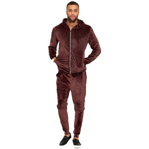 Custom <b>Men</b> Winter Training Wear New Design Fashion Full Length Zip <b>Jacket</b> And Jogging Sportswear <b>Velvet</b> Sets - Product Image 1