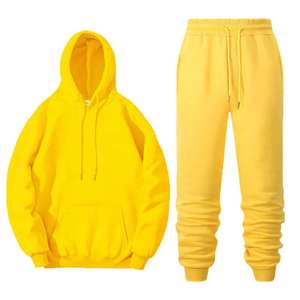 Conjunto de Dos Piezas de Ropa de Moda Otoño Invierno para Hombre, Talla Grande, Sudadera con Capucha Forrada, Pantalones Deportivos, Chándales para Hombre, Trajes con Capucha - Product Image 4