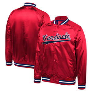 Blouson d'aviateur en satin vintage personnalisé pour hommes, veste universitaire américaine à col montant et à boutons-pression pour le baseball en hiver - Product Image 4