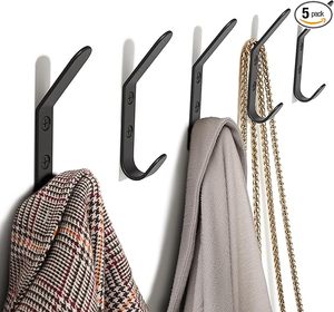 ตะขอแขวนเสื้อโค้ทโลหะทองเหลืองคู่ที่มีสไตล์และแข็งแรงดีไซน์ติดผนังสำหรับแขวนเสื้อแจ็คเก็ตผ้าเช็ดตัวหมวก - Product Image 1