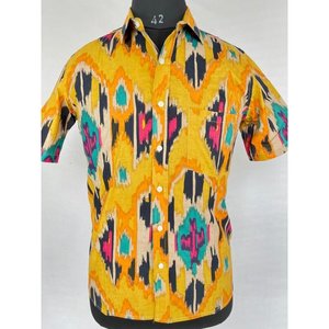 HOMME PUR Coton handblock พิมพ์ chemise vents de Plage dtracts เย็น D't confortable PIQUE-nique cadidal - Product Image 1