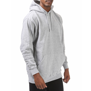 Sweat à capuche décontracté en coton mélangé pour hommes, sweat à capuche gris chiné pour hommes, sweat à capuche en molleton mélangé lourd - Product Image 3